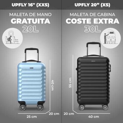 Miniatura 5 de Numada- Maleta De Viaje Cabina 40x25x20cm 20l Upfly Underseat 16 Xxs Con Ruedas Desmontables. Maleta Cabina Abs Ideal Como Equipaje De Mano Para Ryanair, Vueling O Easyjet Azul Claro
