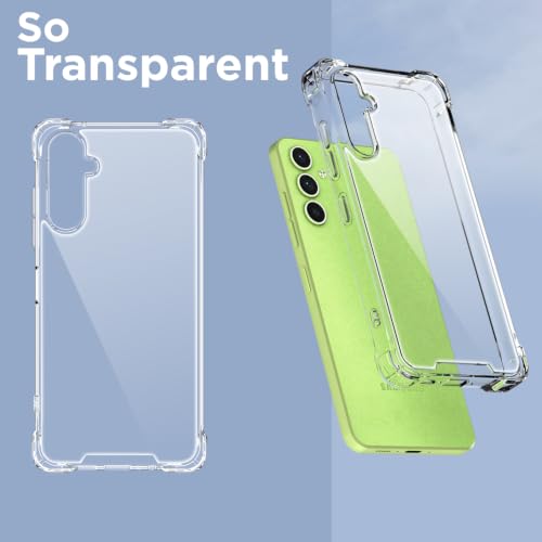 Image of Outlouders Back Cover for Samsung Galaxy A34 5G Clear Transparent PC + TPU Bumper Case with Raised Edges for Shockproof Protection (Transparent)