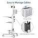 AW Medical Mobile Computer Cart Rolling PC Stand Desk Workstation on Wheels with Monitor Mount Adjustable Keyboard Tray CPU Printer Holder for Hospital Clinic School Office Silver