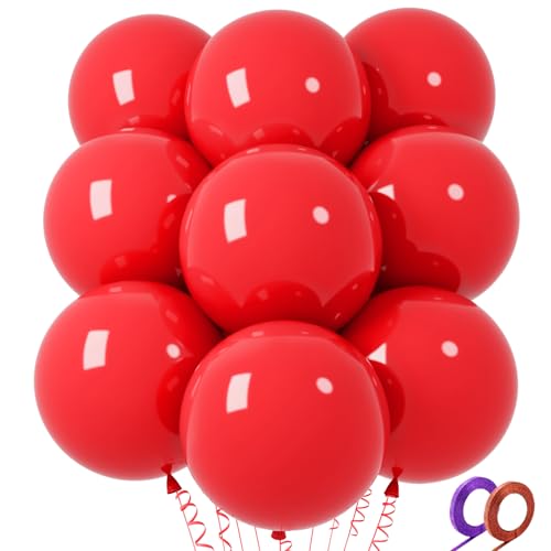 32Pcs Red Big Balloons 18 Inch, Round Large Latex Party Balloons for Birthday Wedding Decorations. (red) by QIKOOLAA - Used condition - US$8.09