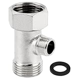 Bidet T Adapter, 3 Way Adapter or Tee Connector with Gasket (Thread Size 15/16″ x 15/16″ x 9/16″), Bidet Attachment for for RV & Home Toilet Diverter Hose Fitting