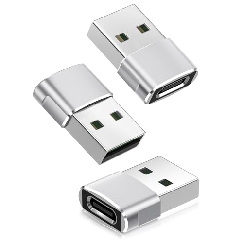 Basesailor Adaptador USB a USB C 3 Pack,USB C Hembra a USB Macho Conversor Cable Cargador Tipo A para iPhone 16 15 14 13 12 Mini Pro MAX,iPad Air 5,Samsung Galaxy S25 S24 S23 Ultra A90 A72 A73 A55
