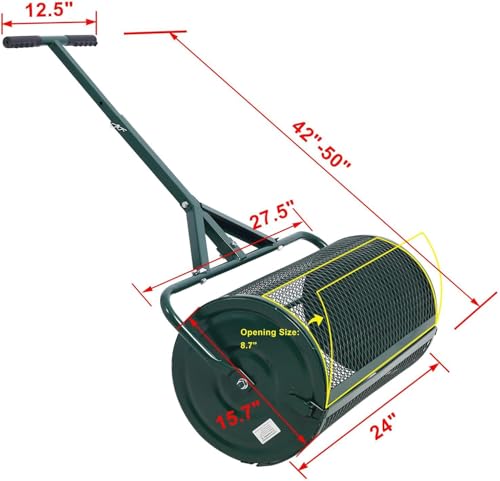 Esparcidor de turba para césped, diseño ergonómico 24 in miniatura 2