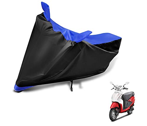 Image of Auto Hub Scooty Cover Compatible with Hero Pleasure with Mirror Pocket, Dustproof, Heat Resistant, Triple Stitched, Pleasure Scooty Cover- Black, Blue