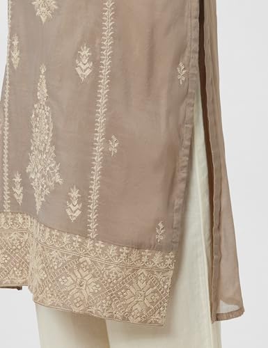 Image of BIBA Women Polyester Straight Fit Yarndyed Kurta