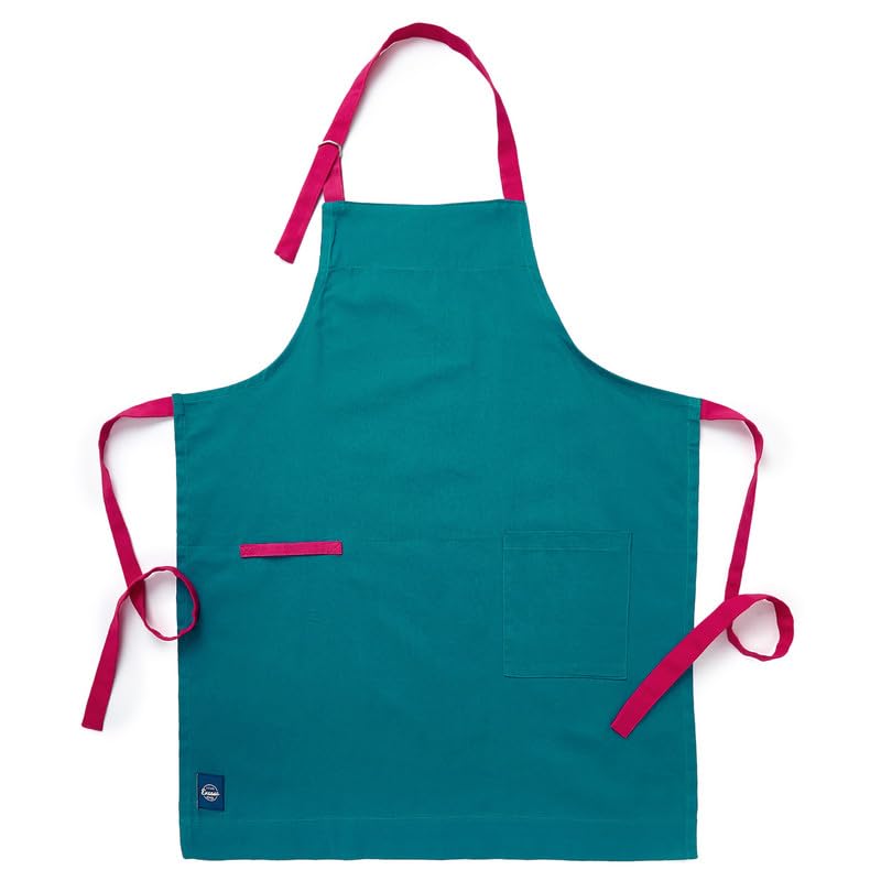 Encasa XO Adjustable Kitchen Cotton Apron With Pockets & Towel Holder Of Size 68x85 cm (Azul Blue) for Men & Women Chefs For Cooking & Baking in Home