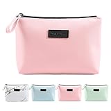 💄【Einzigartiges Design】: Die Kosmetiktasche für Frauen ist in vier verschiedenen Farben erhältlich, sehr elegant und stilvoll, ideal für den persönlichen Gebrauch oder zum Verschenken! All diese handlichen Make-up-Taschen für die Handtasche mit einem Griff sind einfach zu tragen, wenn Sie unterwegs sind.