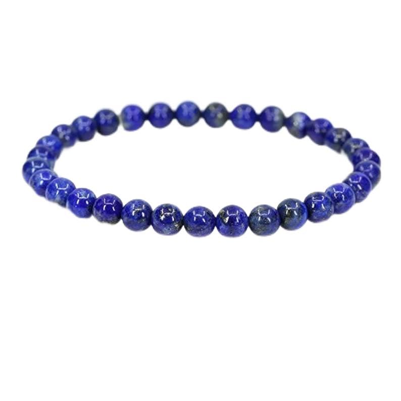 Bracelet lapis lazuli 6mm porte-bonheur à offrir en cadeau pour homme et femme