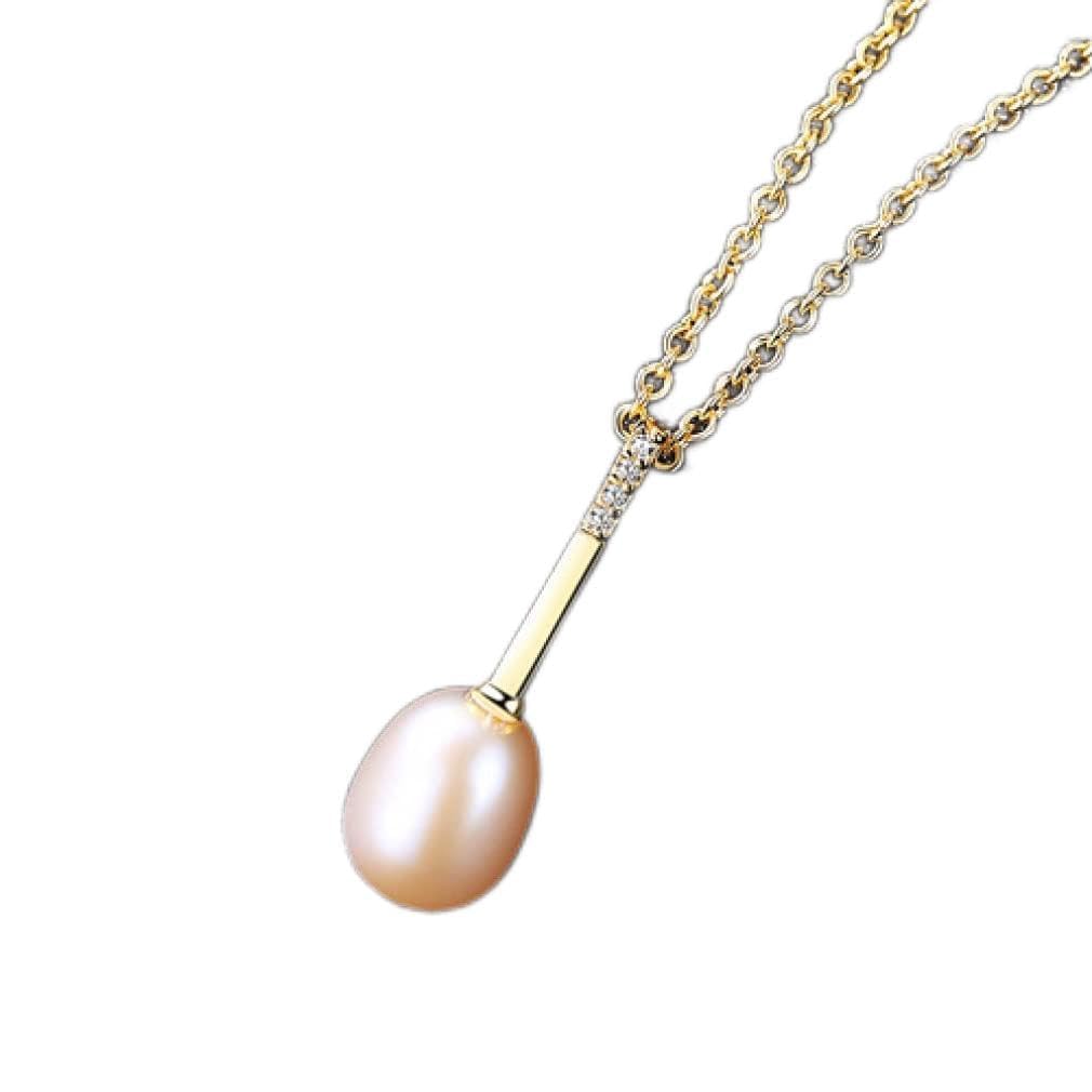 Collar con Colgante de Plata de Ley 925 de Perlas Naturales Blancas/Rosas/púrpuras de 7-8mm, joyería de Boda para Mujer, Regalos para Mujer