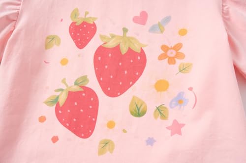 Image of Mud Kingdom Toddler Little Girls T-Shirts Colorful Love Heart Printing Ruffle Sleeve Valentine's Day Tees Casual Summer