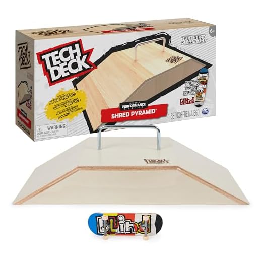 TECH DECK Performance Series, Shred Pyramid Set with Metal Rail and Exclusive Blind Fingerboard, Made with Real Wood, Kids Toy for Boys and Girls Ages 6 and up