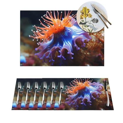 Sets de table thermorésistants et antidérapants en PVC lavable Nudibranche