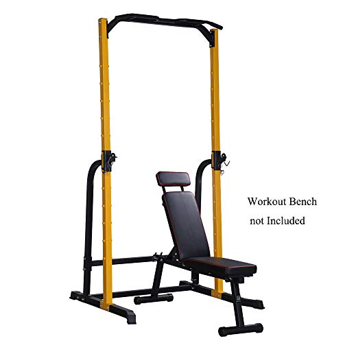 ZENOVA Power Rack Squat Stand with J-Hooks, Fitness Multi-Function Power Tower Dip Station Squat Rack, 800LBS Weight Capacity