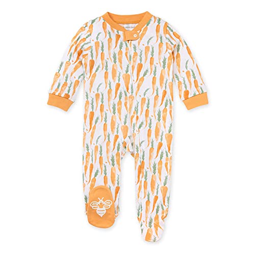 Image of Burt's Bees Baby unisex-baby Sleep & Play, Organic One-piece Romper-jumpsuit Pj, Zip Front Footed Pajama