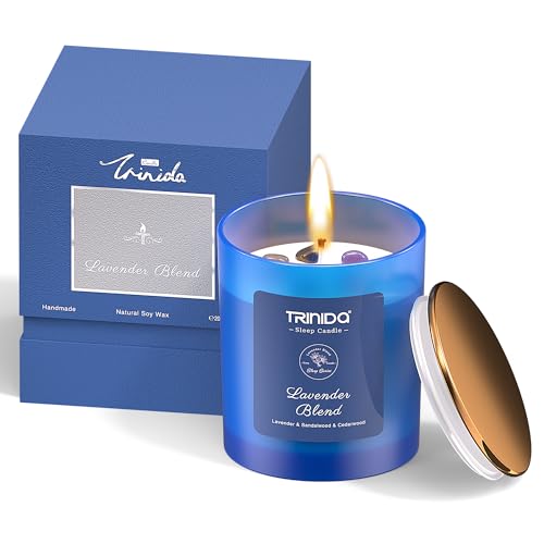 TRINIDa Aromatherapy Candle – Soy Candles with Crystal for Men,