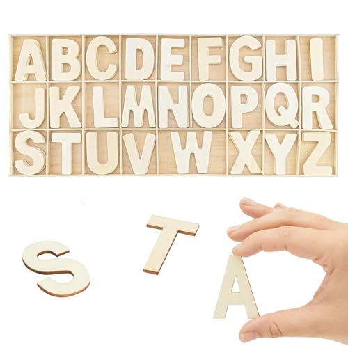 Set di Lettere in Legno da 130 Pezzi (5 Set), Lettere Maiuscole A-Z 2,3 cm per Esposizioni di Decorazioni Domestiche, Artigianato, Feste di Matrimonio Fai-da-te