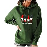 Yacyrtt Pullover Damen Frühlingse Pullover Warme 3D Kordelzug Pullover Woman Geburtstag Langen ärmeln Soft Hooded Schönes Grün