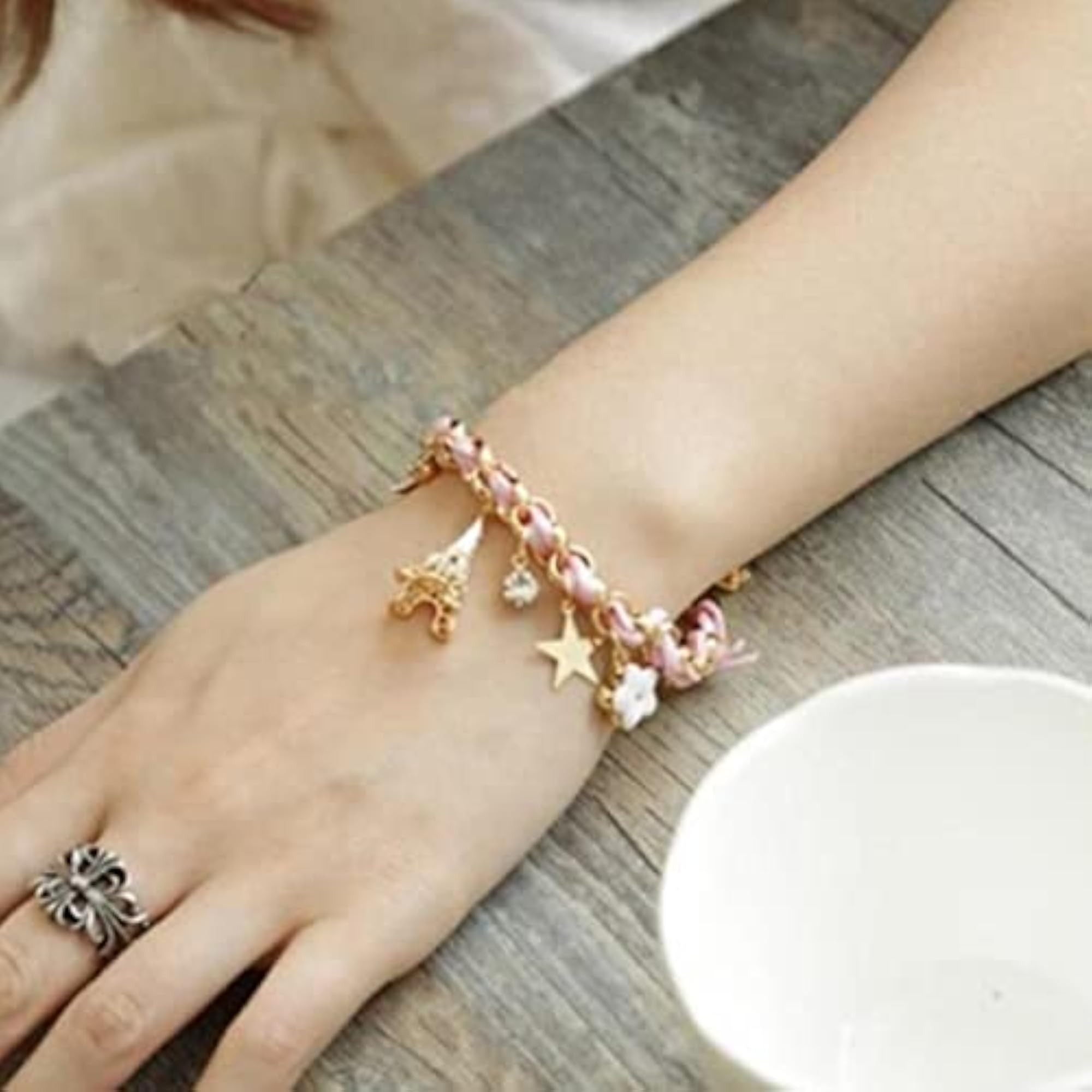 Eiffel Charm Bracelet, Gold-Plated