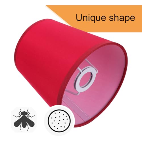 Image of ARTIBETTER Barrel Fabric Lampshade - Red Barrel Lamp Shades E14 Socket Compatible for Table Chandeliers Wall Floor Lamp Replacement, 5.51 inchW x 5.51 inchH