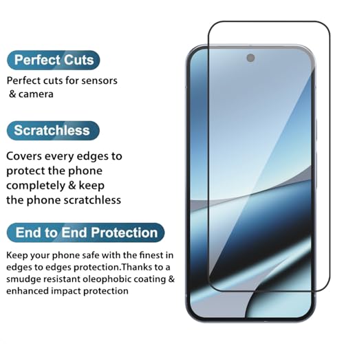 Image of POPIO Military-Grade Gorilla Tempered Glass for Google Pixel 10 Pro XL (Black) with Edge to Edge Coverage and Easy Installation kit