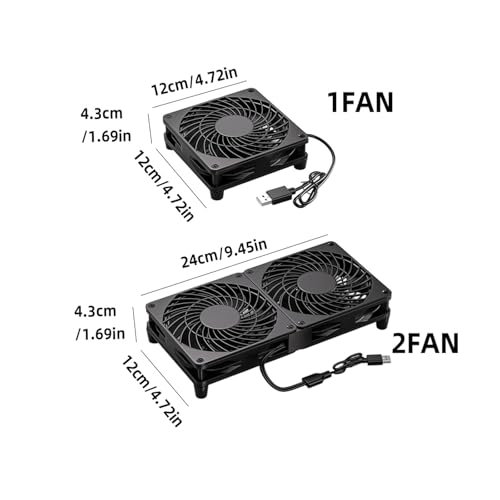 Ventilateur routeur USB 120mm boîtier décodeur TV avec interrupteur 3 vitesses - 3