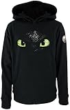 Für den kleinen Dragons-Fan Dragons Kinder Kapuzenpullover DreamWorks Ohnezahn/Toothless Augen, Schwarz, 140-146