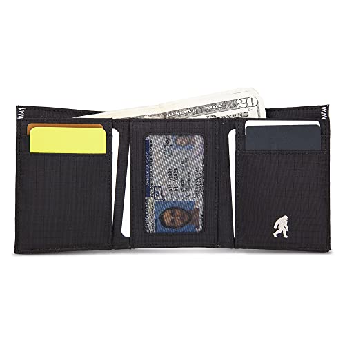 Eddie Bauer Men Signature Wallet (Available Cotton Canvas or Ripstop Nylon), Trifold-Black, One Size4