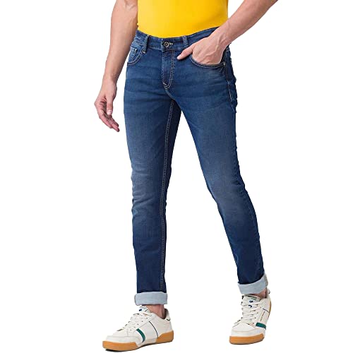 Image of Spykar Men's Mid Rise Skinny Fit Jeans