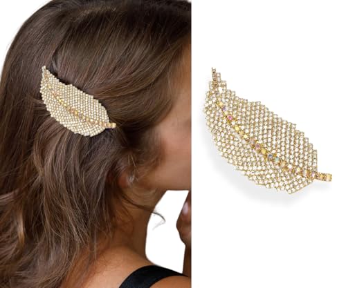 Pinzas para el cabello vintage con plumas y cristales miniatura 2
