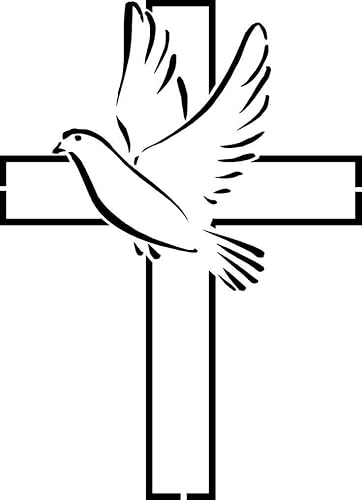 Plantilla de cruz con paloma cruzas plantillas religiosas 5.7 pulgadas de ancho x 8 pulgadas de alto