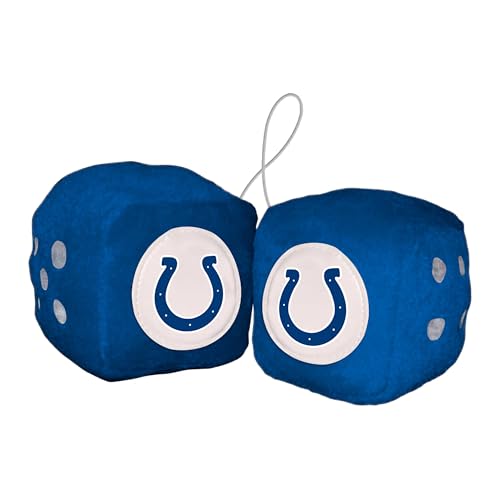 FANMATS 31981 Indianapolis Colts Team Color Fuzzy Dice Décor 3" Set