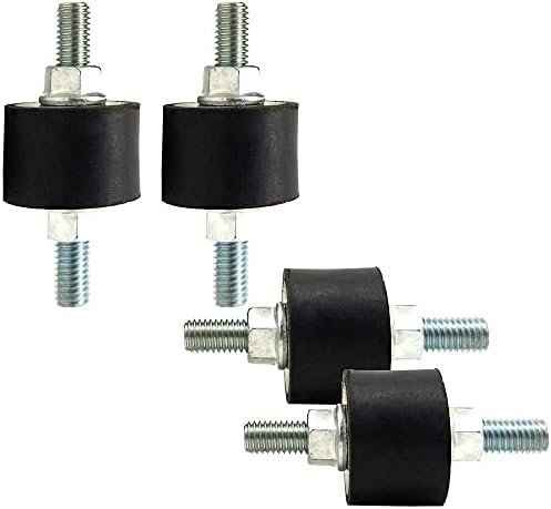 M10 Rubber Studs Shock Absorber Anti-Vibration Isolator Mounts 4 Packs, Rubber Cylindrical Vibration Isolation Mount for Air Compressors Garage Motor Diesel Engines(with 8PCS Non-Slip Nuts)