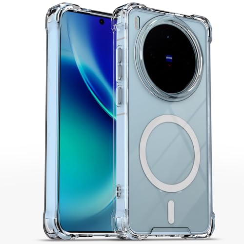 Image of Amazon Basics Back Cover for Vivo X300 5G Mag-Safe Shockproof PC + TPU Protective Case Magnetic Support Bumper Case (Transparent Mag-Safe)