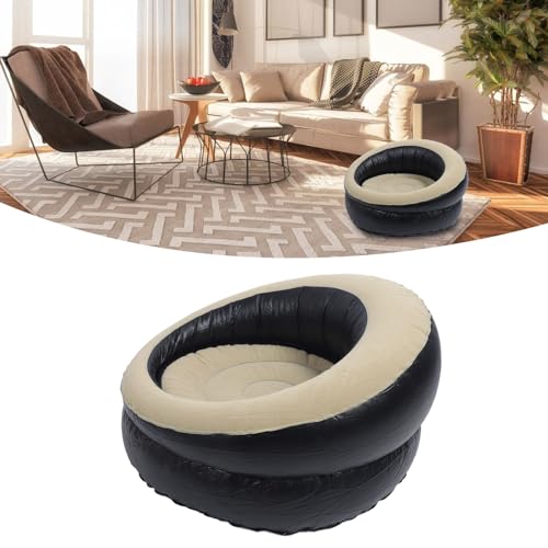 Canapé gonflable de chaise d'air ergonomique marron pour camping et voyage - 6