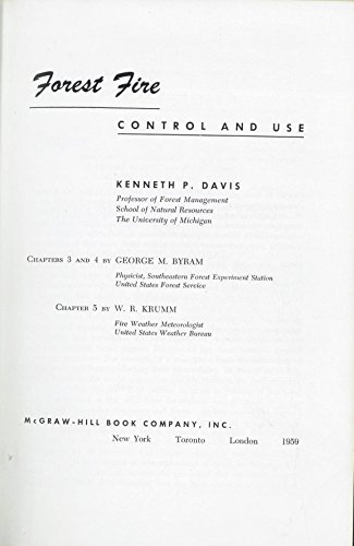 Forest Fire: Control and Use 0070154848 Book Cover