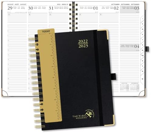 POPRUN Pocket Diary 2023 Week to View 16.5 x 9 cm Hardback - Slim Weekly Planner A6 with Monthly Planning, Inner Pocket&Note Pages,FSC® Certified 80 GSM Ivory Paper - Midnight Green