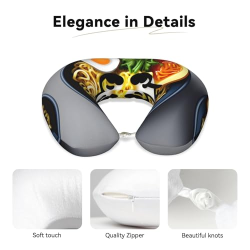 Almohada de Espuma Viscoelástica para Viaje Negra miniatura 4