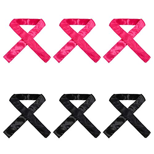 BKpearl 6 Pcs Edge Wrap Wig Grip Band Satin Headbands Non Slip Black Hair Wrap Hair Band for Keep Wig Secured, Makeup, Facial, Sport (Black and Red)
