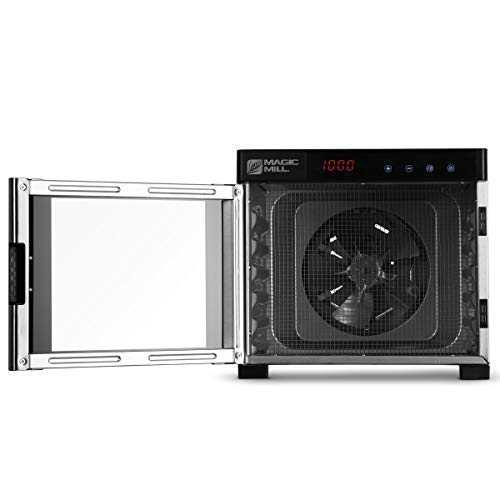 Magic Mill Commercial Food Dehydrator Machine | Easy Setup, Digital Adjustable Timer and Temperature Control | Dryer for Jerky, Herb, Meat, Beef, Fruit and To Dry Vegetables | Over Heat Protection | 6 Stainless Steel Trays