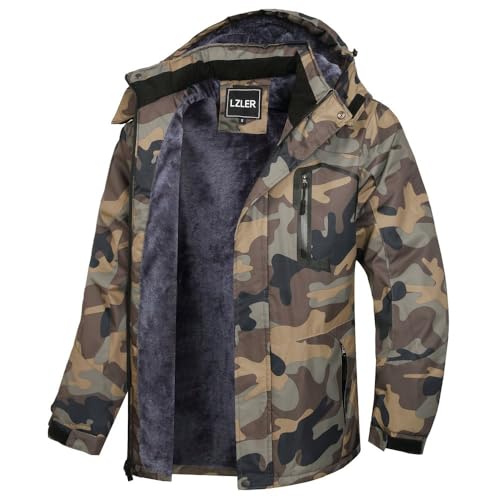 LZLER Winterjacke Herren Skijacke Snowboardjacke Wasserdicht Funktionsjacke Windbreaker Kapuze Winter Coat Snowboardjacke