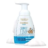 Jean & Len Schaumseife Sensitiv Schmutzfink, zart schäumende Seife für sensible Kinderhände, Schaumseife für saubere Hände, ohne Parabene und Silikone, pH-Hautideal, vegan, 250 ml