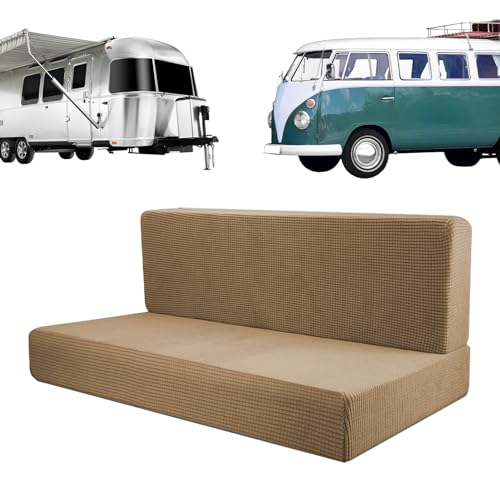 Funda de sofá con cremallera – Funda elástica impermeable de futón | Lavable a máquina, sin brazos, funda de sofá para caravana, hogar, elástica, impermeable, cubierta de sofá con cremallera