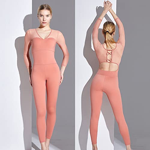 Macacão De Ioga Feminino Sem Costas Macacão Esportivo Macacão Mangas Transparentes Macacão De Ginást