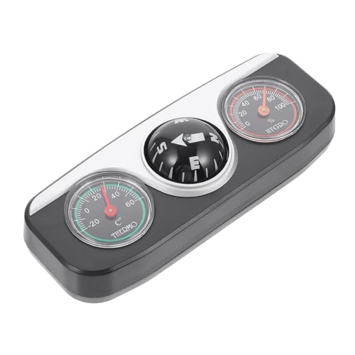 Baluue コンパスボール温度計 調整可能なダッシュボード 車両勾配ファインダーツール hygrometer compass 湿度計 車のダッシュ マウント コンパス 車の温度計コンパス