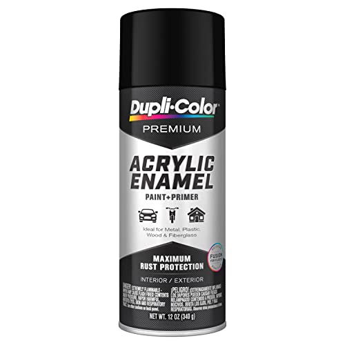 Image of Dupli-Color Flat Black Acrylic Enamel Spray Paint (Pae102, 12 Oz), 12. Fluid Ounces