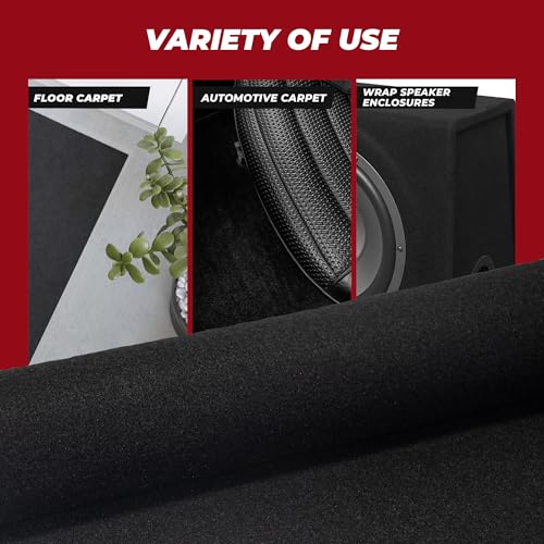 Image of Bbox Black Carpet Non-Woven Fabric | Length: 72 inch (6 ft.), Width: 72 inch (6 ft.) | for Speaker Sub Box Carpet Home, Auto, RV, Boat, Marine, Truck & Car Trunk Liner