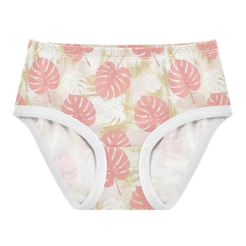 Joisal Print Girls Underwear Toddlers 2t Cotton Panties Little Girl Abstract Pink Monstera Leaves Briefs Girls Undies