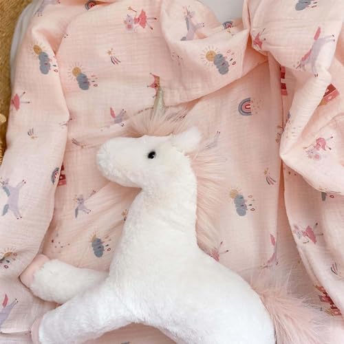 Image of MON AMI Chateau Magique Muslin Swaddle Blanket | 47x47-Inch Premium 100% Cotton Baby Blanket | Soft, Lightweight & Machine Washable | Nursery & Gift Essential