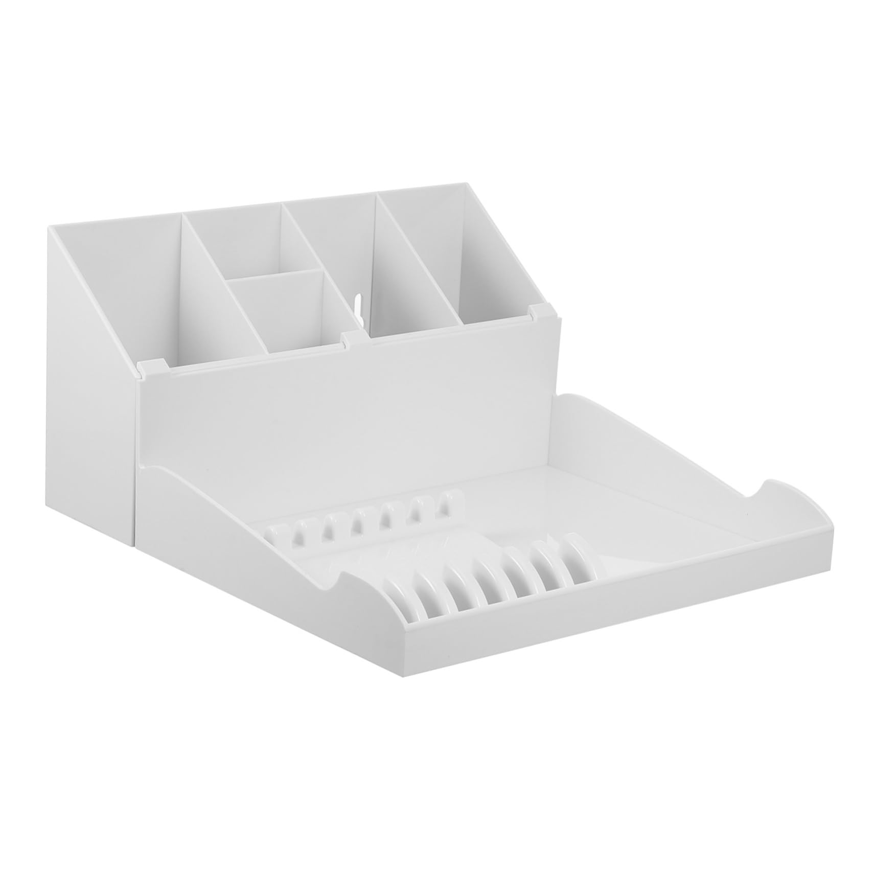 VICASKY 1 Set Scatola Di Stoccaggio Delle Forniture Di Parrucchiere Forniture Per Saloni Vassoio Degli Attrezzi Organizer Per Cesoie Porta Pettine Cremagliera Bianca Addominali