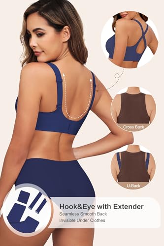 Image of HORISUN Wireless Bras for Women Soft Comfortable No Underwire T Shirt Bra Seamless Full Coverage Bras with Support